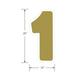 Gold Number (1) Corrugated Plastic Yard Sign, 24in